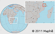 Gray Location Map of Palma, within the entire country