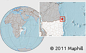 Gray Location Map of Palma, highlighted country, hill shading