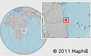 Gray Location Map of Palma, hill shading