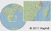 Savanna Style Location Map of Palma, within the entire country, hill shading