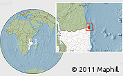 Savanna Style Location Map of Palma, highlighted country, hill shading