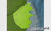 Physical Map of Palma, darken