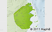 Physical Map of Palma, lighten