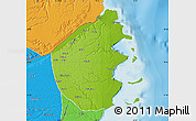 Physical Map of Palma, political outside