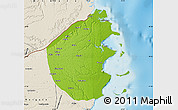 Physical Map of Palma, shaded relief outside