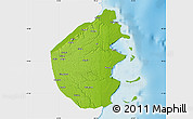 Physical Map of Palma, single color outside