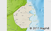 Shaded Relief Map of Palma, physical outside