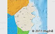 Shaded Relief Map of Palma, political outside