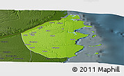 Physical Panoramic Map of Palma, darken