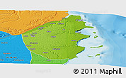 Physical Panoramic Map of Palma, political outside