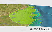 Physical Panoramic Map of Palma, satellite outside