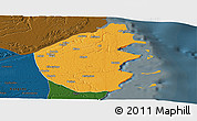 Political Panoramic Map of Palma, darken