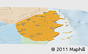 Political Panoramic Map of Palma, lighten