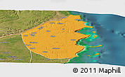 Political Panoramic Map of Palma, satellite outside