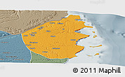 Political Panoramic Map of Palma, semi-desaturated