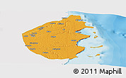 Political Panoramic Map of Palma, single color outside