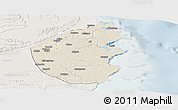 Shaded Relief Panoramic Map of Palma, lighten