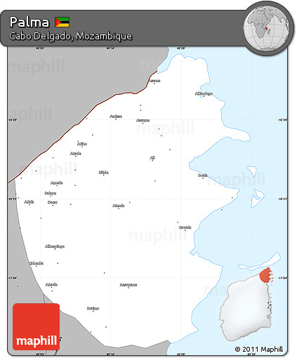 Gray Simple Map of Palma