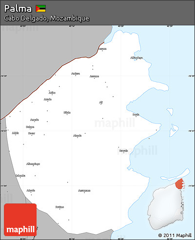 Gray Simple Map of Palma
