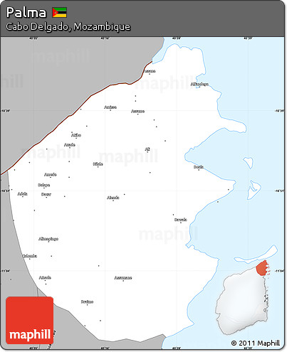 Gray Simple Map of Palma