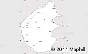 Silver Style Simple Map of Palma, cropped outside