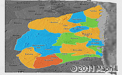 Political Panoramic Map of Cabo Delgado, darken, desaturated
