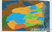 Political Panoramic Map of Cabo Delgado, darken