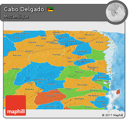 Political Panoramic Map of Cabo Delgado