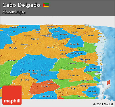 Political Panoramic Map of Cabo Delgado