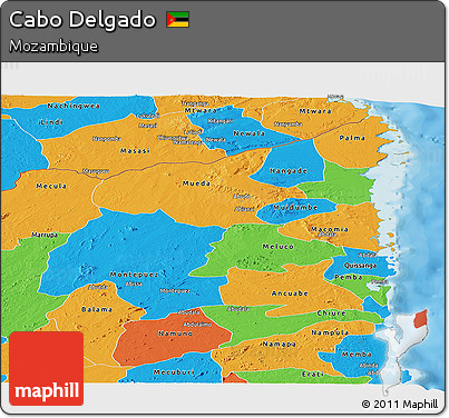 Political Panoramic Map of Cabo Delgado