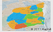 Political Panoramic Map of Cabo Delgado, lighten, semi-desaturated