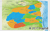 Political Panoramic Map of Cabo Delgado, physical outside