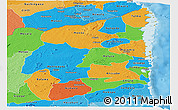 Political Panoramic Map of Cabo Delgado, political shades outside