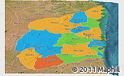Political Panoramic Map of Cabo Delgado, satellite outside