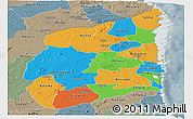 Political Panoramic Map of Cabo Delgado, semi-desaturated