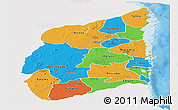 Political Panoramic Map of Cabo Delgado, single color outside
