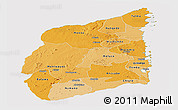 Political Shades Panoramic Map of Cabo Delgado, cropped outside