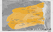 Political Shades Panoramic Map of Cabo Delgado, desaturated