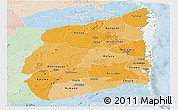 Political Shades Panoramic Map of Cabo Delgado, lighten