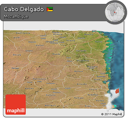 Satellite Panoramic Map of Cabo Delgado