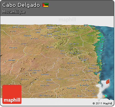 Satellite Panoramic Map of Cabo Delgado