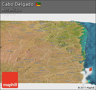 Satellite Panoramic Map of Cabo Delgado