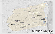 Shaded Relief Panoramic Map of Cabo Delgado, lighten, desaturated
