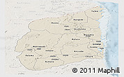 Shaded Relief Panoramic Map of Cabo Delgado, lighten