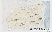 Shaded Relief Panoramic Map of Cabo Delgado, lighten, semi-desaturated