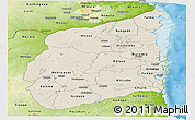 Shaded Relief Panoramic Map of Cabo Delgado, physical outside