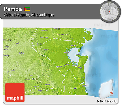 Physical 3D Map of Pemba
