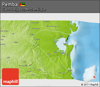 Physical 3D Map of Pemba