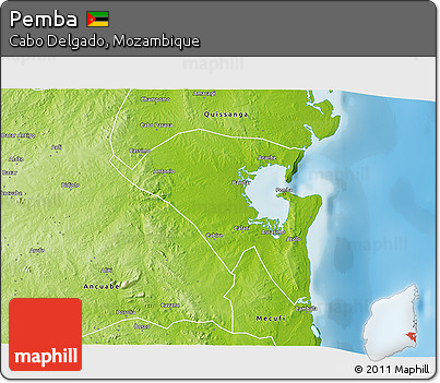 Physical 3D Map of Pemba