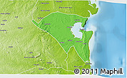 Political 3D Map of Pemba, physical outside